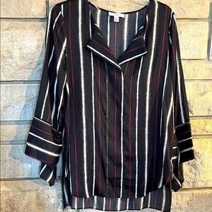 Halston Black and White Blouse